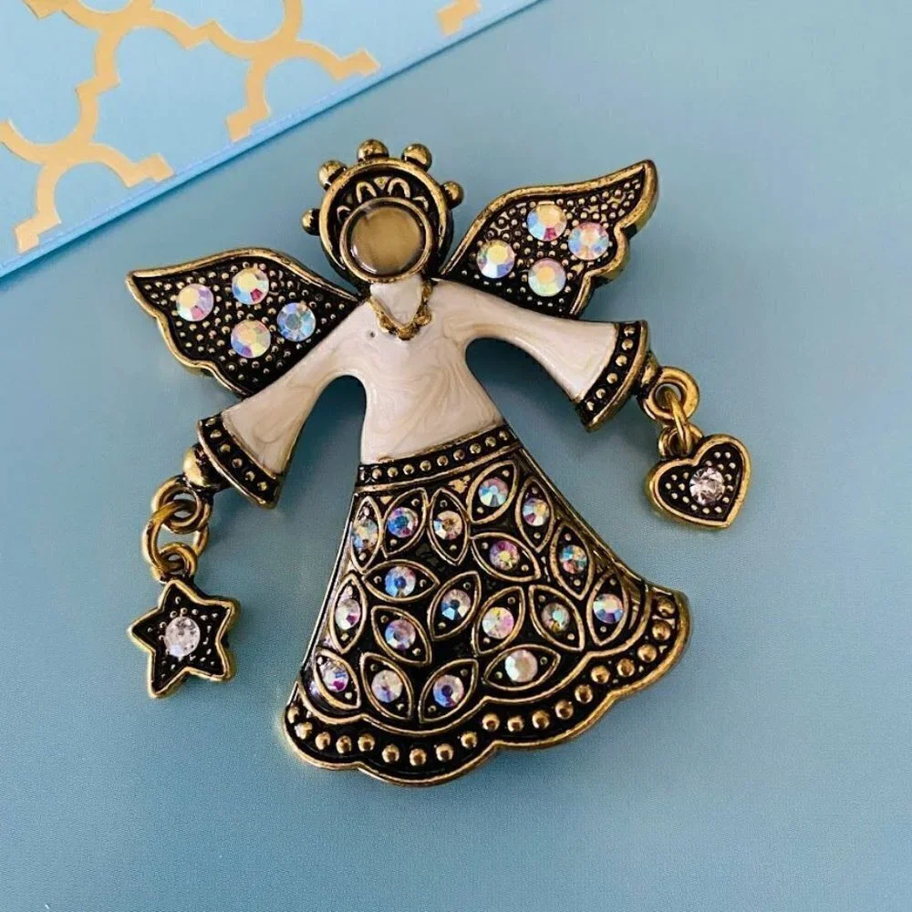 Kenneth Cole KC Angel Brooch Goldtone Pin